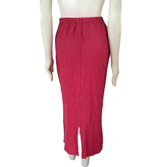 NEW CUT LOOSE Textured Pull On Maxi Skirt in Coral Red SZ S - Picture 6 of 10